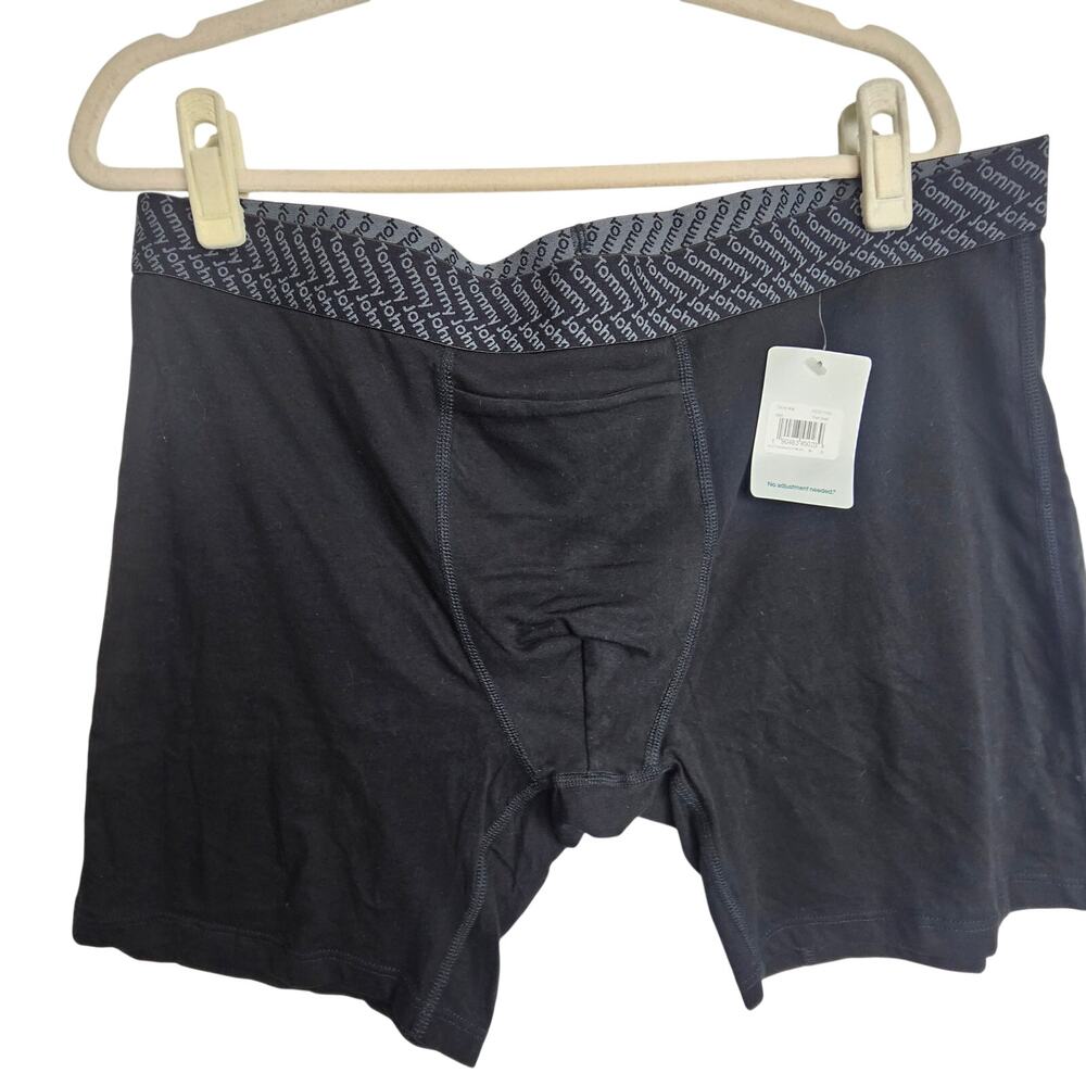 Tommy John Mens Boxer Briefs Sz 2XL Cotton Basics Underwear Minimalist Black 6"